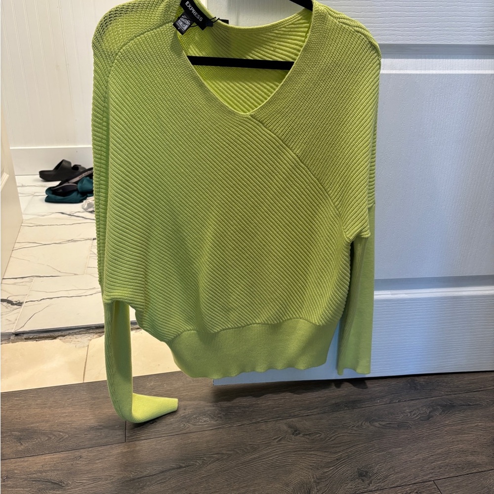 Express Neon yellow knit sweater